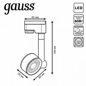 Светильник на штанге Gauss Track Light TR056 в Лесном - lesnoy.ok-mebel.com | фото 6
