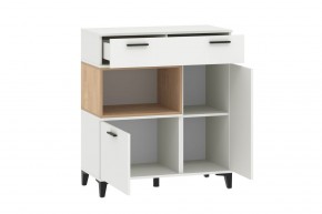 Тумба НМ 013.80 "Bergen" (Белый/Дуб бунратти) в Лесном - lesnoy.ok-mebel.com | фото 2