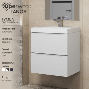 Тумба под раковину Uperwood Tanos 50 см, подвесная, белая матовая в Лесном - lesnoy.ok-mebel.com | фото 6