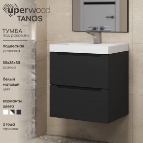 Тумба под раковину Uperwood Tanos 50 см, подвесная, черная матовая в Лесном - lesnoy.ok-mebel.com | фото 4
