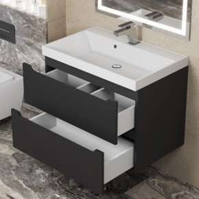 Тумба под раковину Uperwood Tanos 70 см, подвесная, черная матовая в Лесном - lesnoy.ok-mebel.com | фото 2