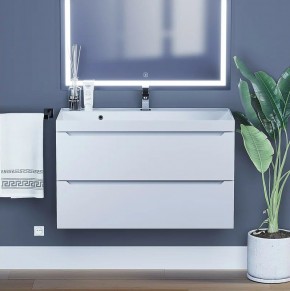 Тумба под раковину Uperwood Tanos 90 см, подвесная, белая матовая в Лесном - lesnoy.ok-mebel.com | фото