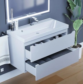 Тумба под раковину Uperwood Tanos 90 см, подвесная, белая матовая в Лесном - lesnoy.ok-mebel.com | фото 4