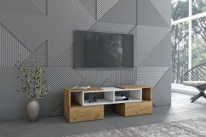 Тумба раздвижная (ЛДСП дуб крафт золотой/белый) в Лесном - lesnoy.ok-mebel.com | фото 3