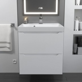 Тумба с раковиной Uperwood Tanos 50 см, подвесная, белая матовая в Лесном - lesnoy.ok-mebel.com | фото 10