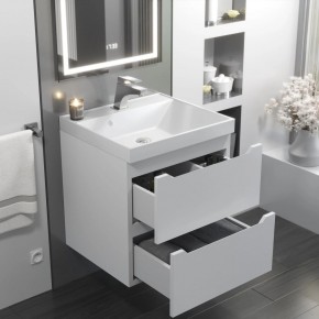 Тумба с раковиной Uperwood Tanos 50 см, подвесная, белая матовая в Лесном - lesnoy.ok-mebel.com | фото 11