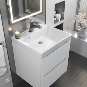 Тумба с раковиной Uperwood Tanos 50 см, подвесная, белая матовая в Лесном - lesnoy.ok-mebel.com | фото 9