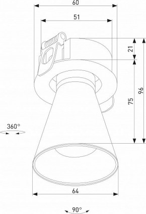 Встраиваемый светильник Elektrostandard Bell 25097/LED 8W 3000K черный в Лесном - lesnoy.ok-mebel.com | фото 5